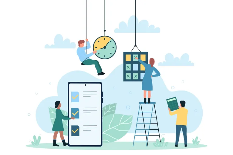 Karikatur, Zeitmanagement