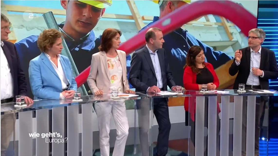 Maler konfrontiert die EU-Spitzenkandidaten mit der Realität