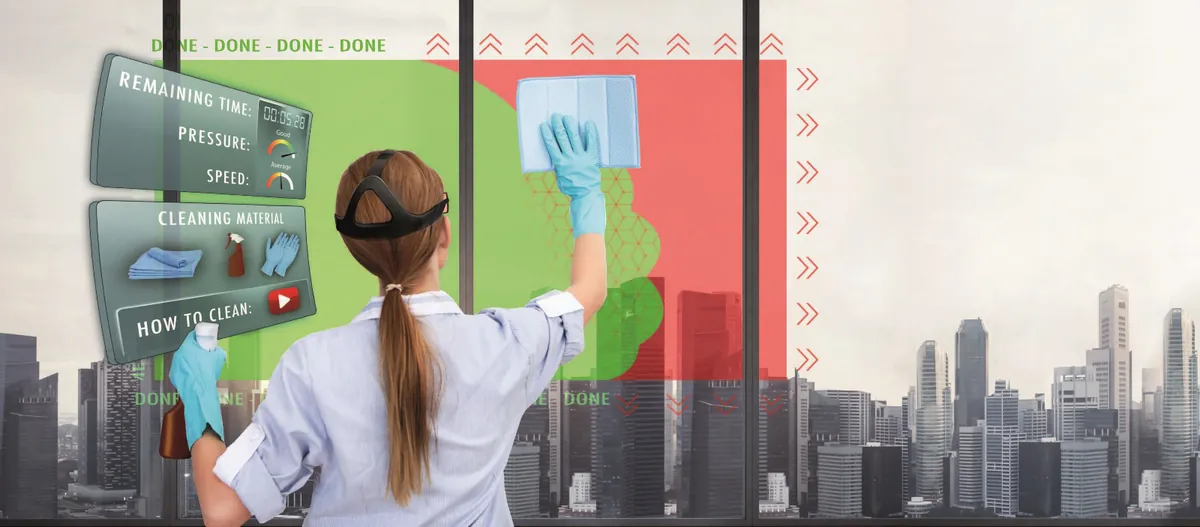 Wasser, Wischmopp und Datenbrille