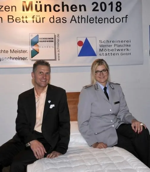 Probeliegen im olympischen Bett