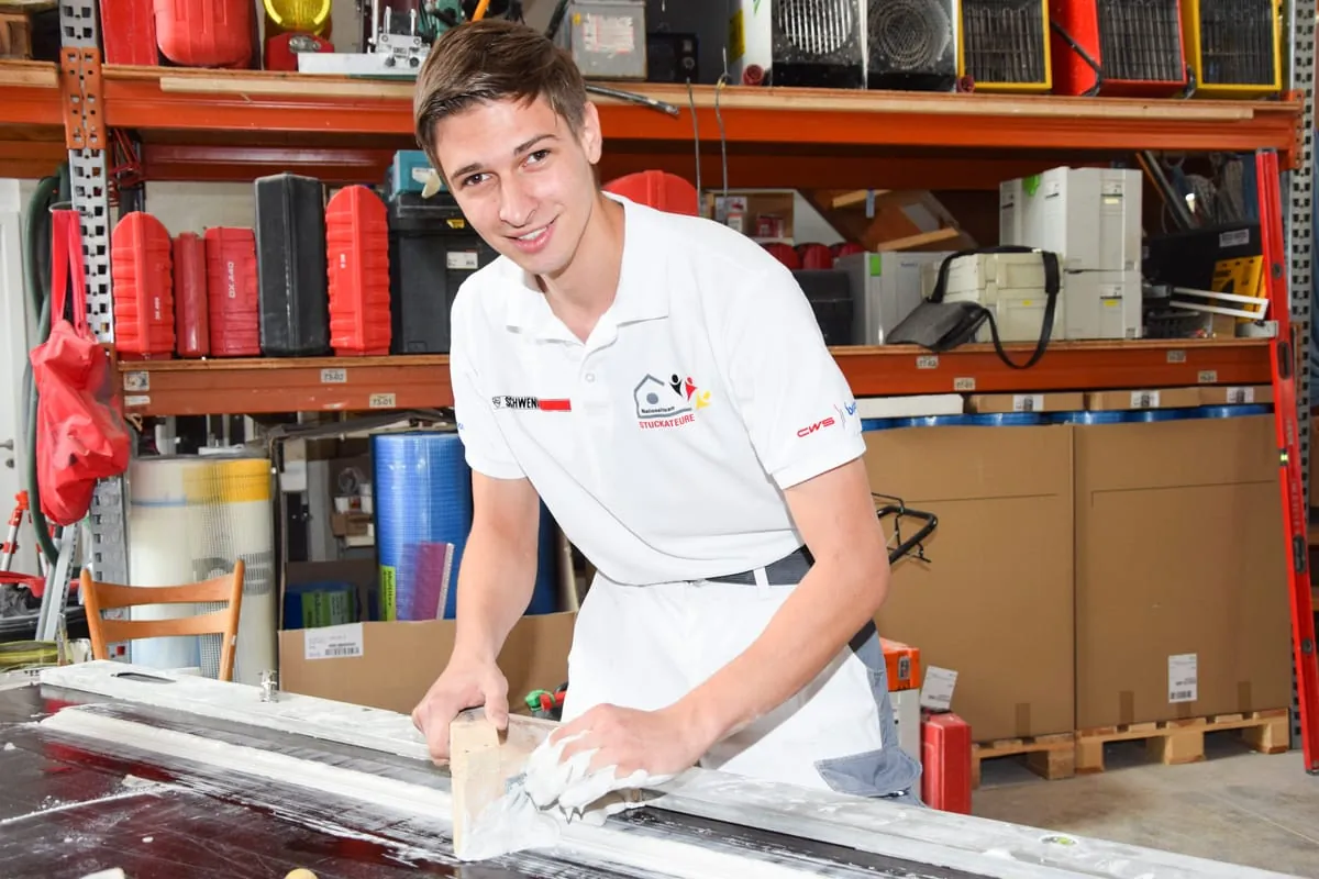 Spachteln für den WM-Titel: Lukas Kirschmer bei den WorldSkills 2017