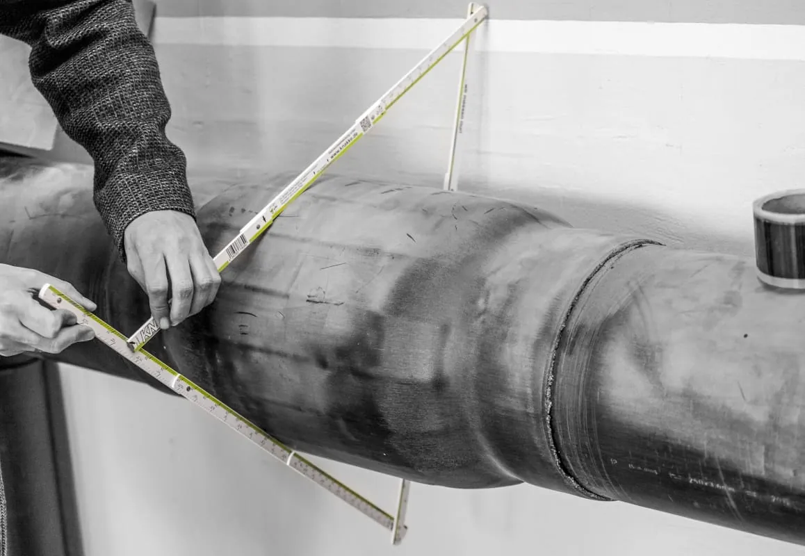 Zollstock weiter gedacht: Knakke misst Durchmesser