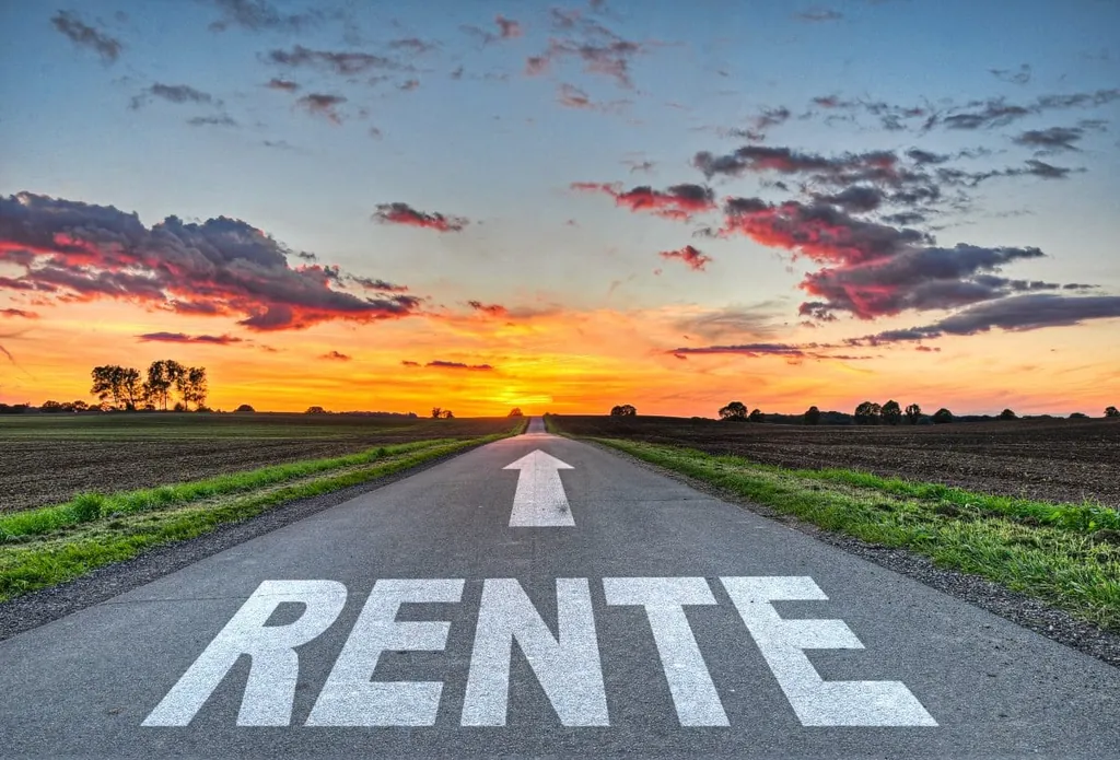 Stra&szlig;e mit Aufschrift "Rente"