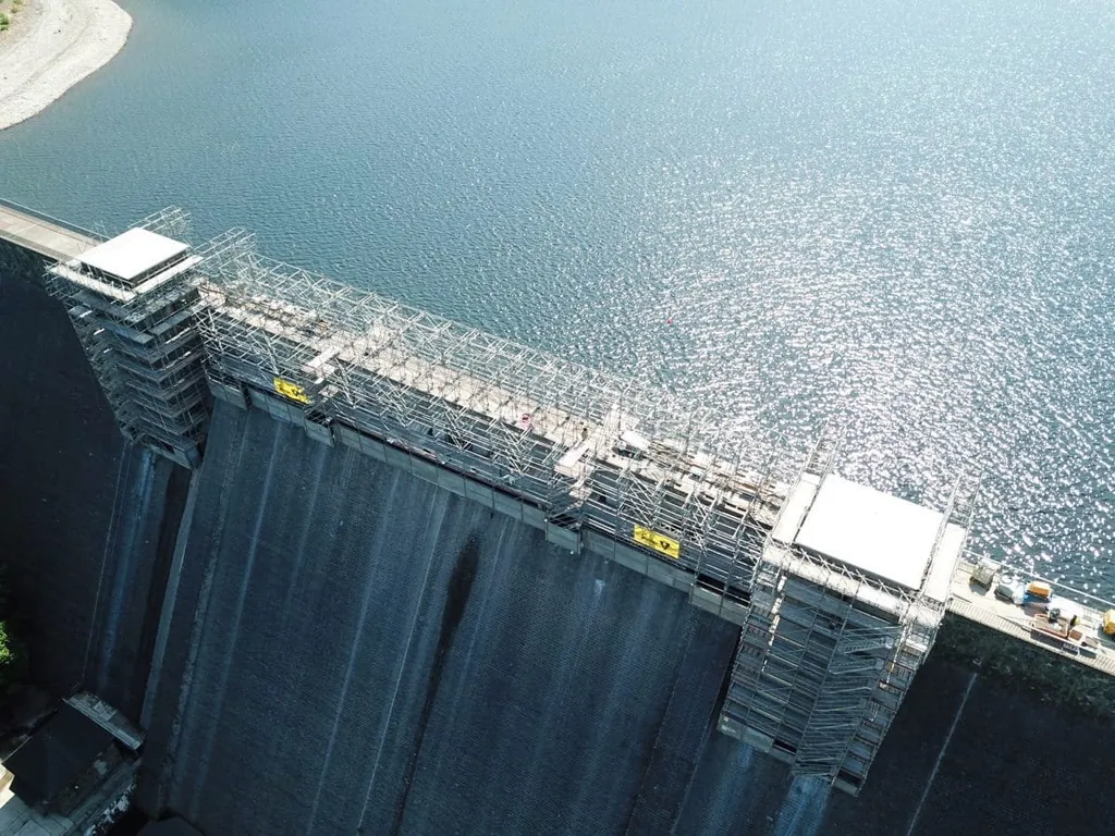 Die Talsperre Lehnm&uuml;hle-Sachsen aus der Luft aufgenommen. 