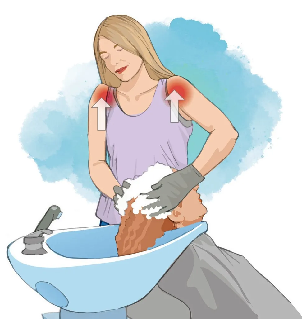 Illustration Schulter-Nacken Friseurin