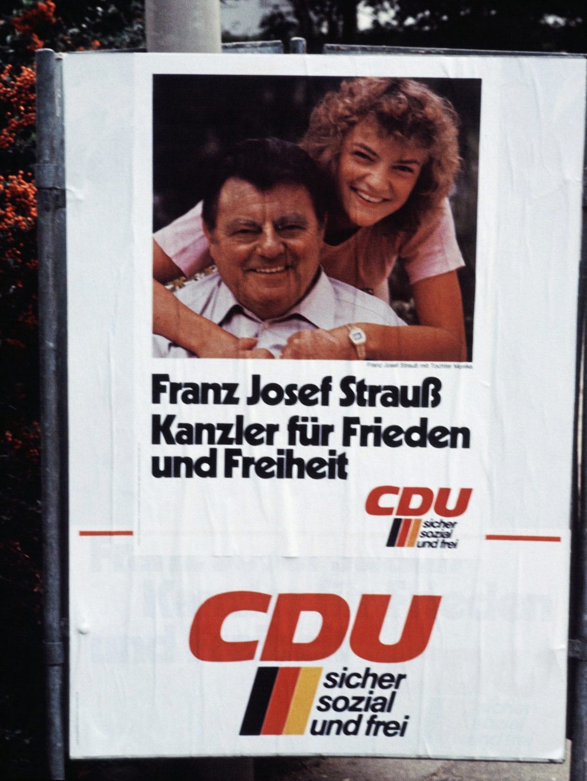 Unionskanzlerkandidat Franz-Josef Strauß im Wahlkampf 1980