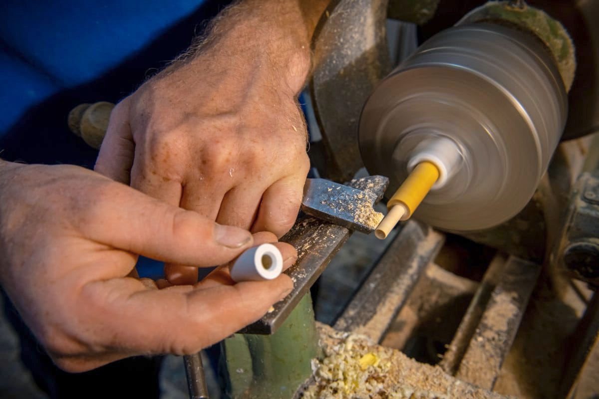 Queue-Reparatur an der Drechselbank