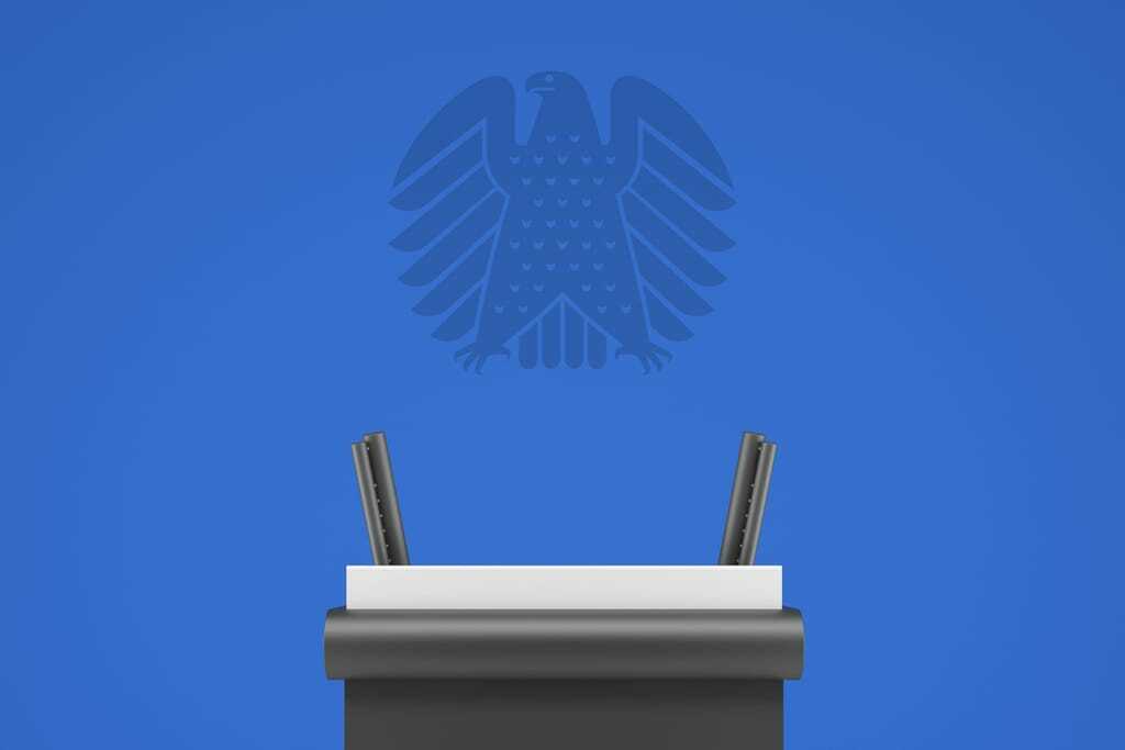 Rednerpult im Bundestag