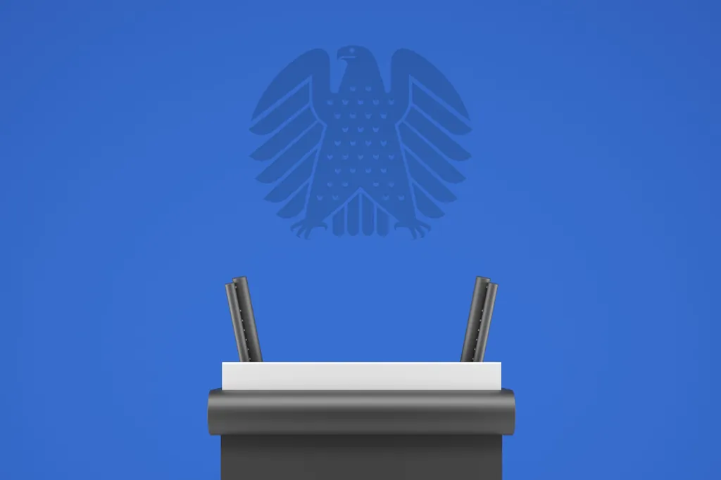 Rednerpult im Bundestag