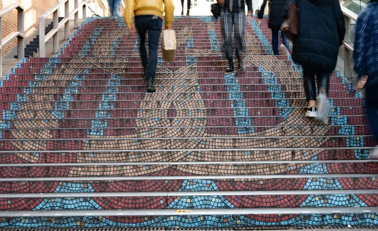 Treppe mit Brezel in Stuttgart