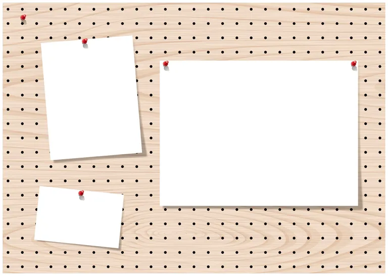 Brett mit leeren Zetteln