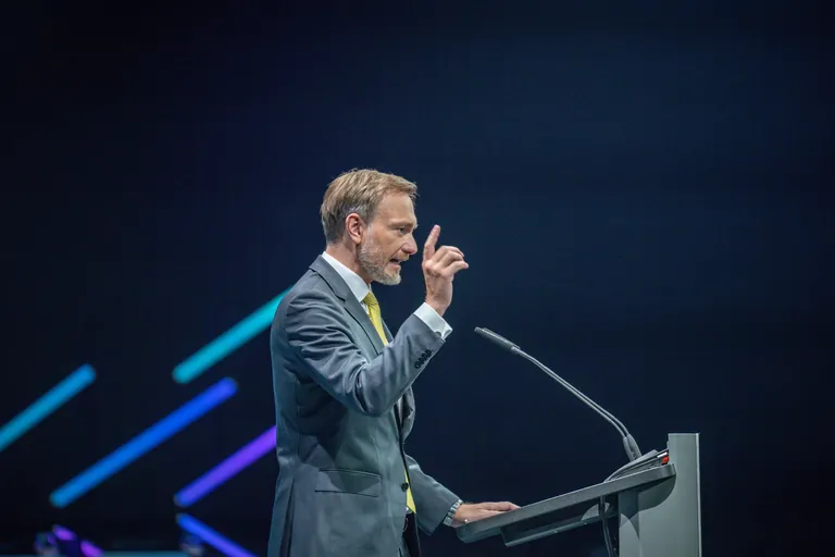 Christian Lindner (FDP), Bundesminister der Finanzen, spricht beim &laquo;TDI - Tag der Industrie&raquo; des Bundesverbandes der Deutschen Industrie (BDI).