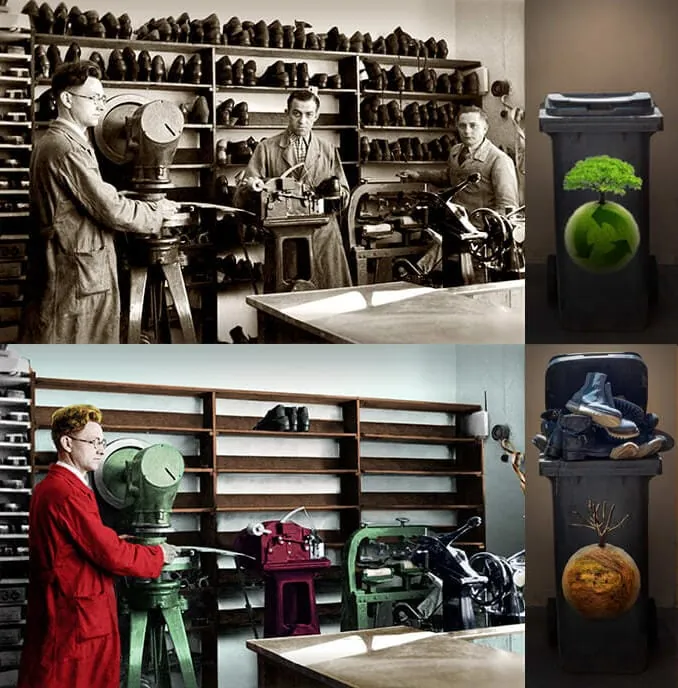 Schuhmacher fr&uuml;her und heute