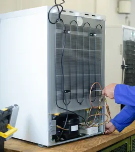 ein Handwerker repariert einen K&uuml;hlschrank