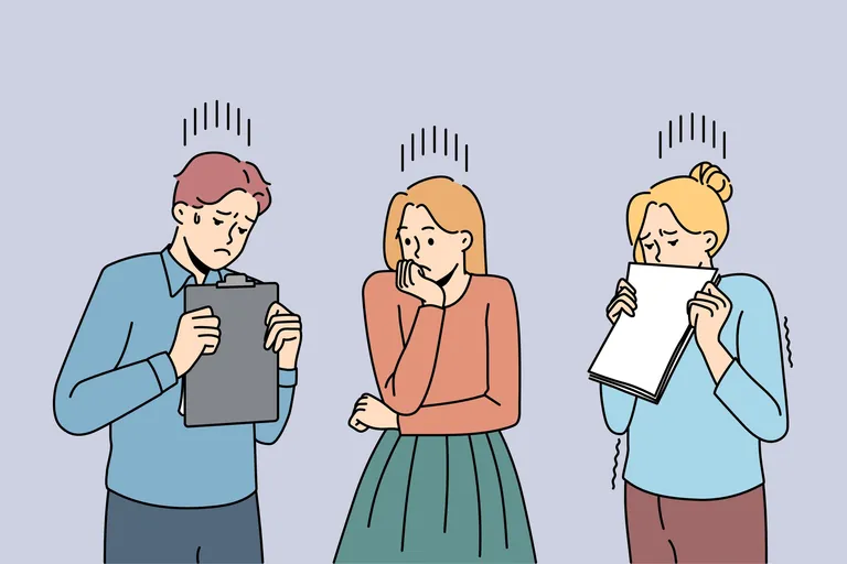 Illustration: Verunsicherte junge Menschen.