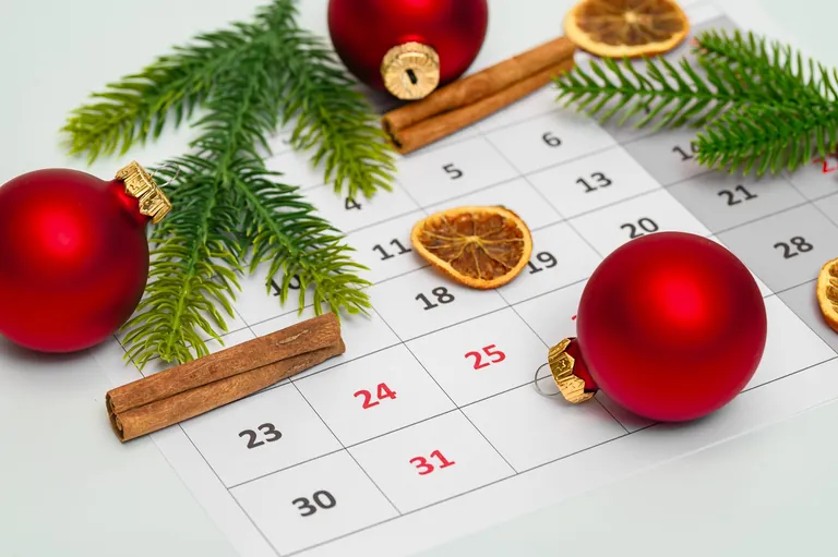 Weihnachten Heiligabend Silvester auf Kalender