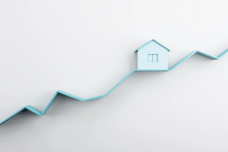 Spielzeughaus auf Spielzeuggraphen, ansteigend.