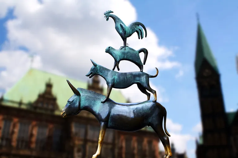 Statue der Bremer Stadtmusikanten in Bremen.