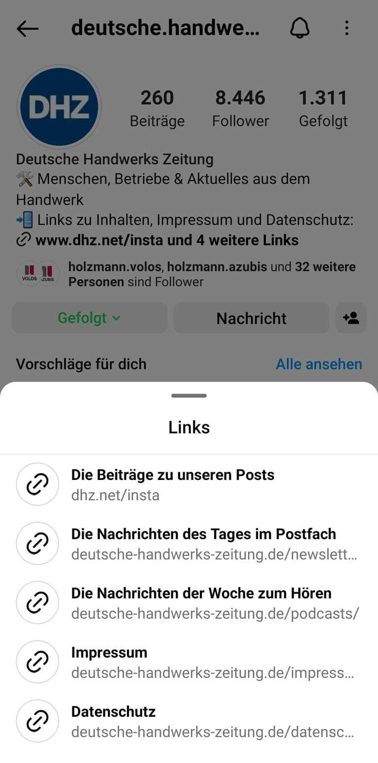 Instagram jetzt mit 5 Links