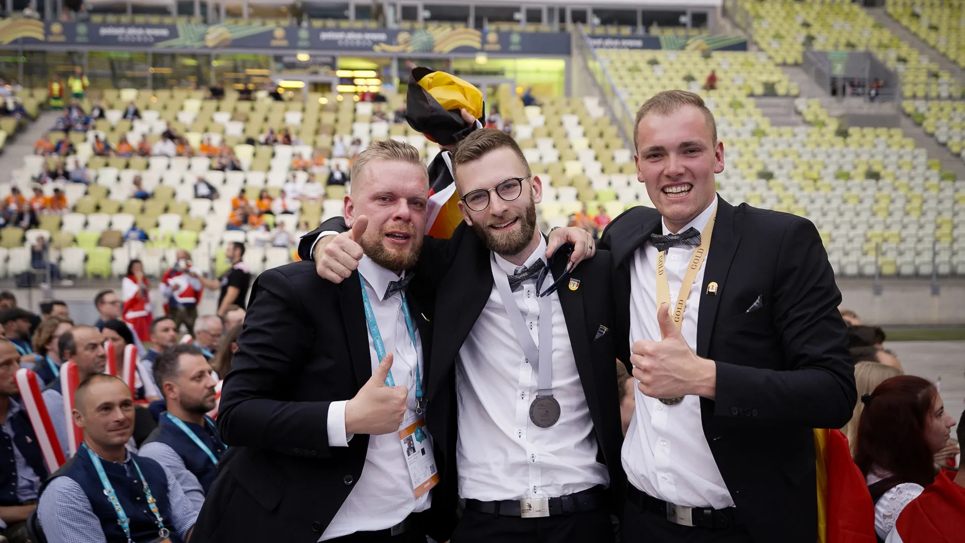 Bundestrainer Maurer Kevin Schulz, Tim Hakemeyer und Jonas Lauhoff