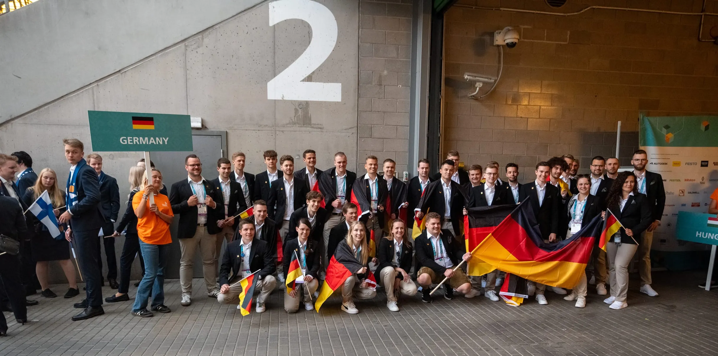 Team Germany formiert sich zum Einmarsch ins Stadion