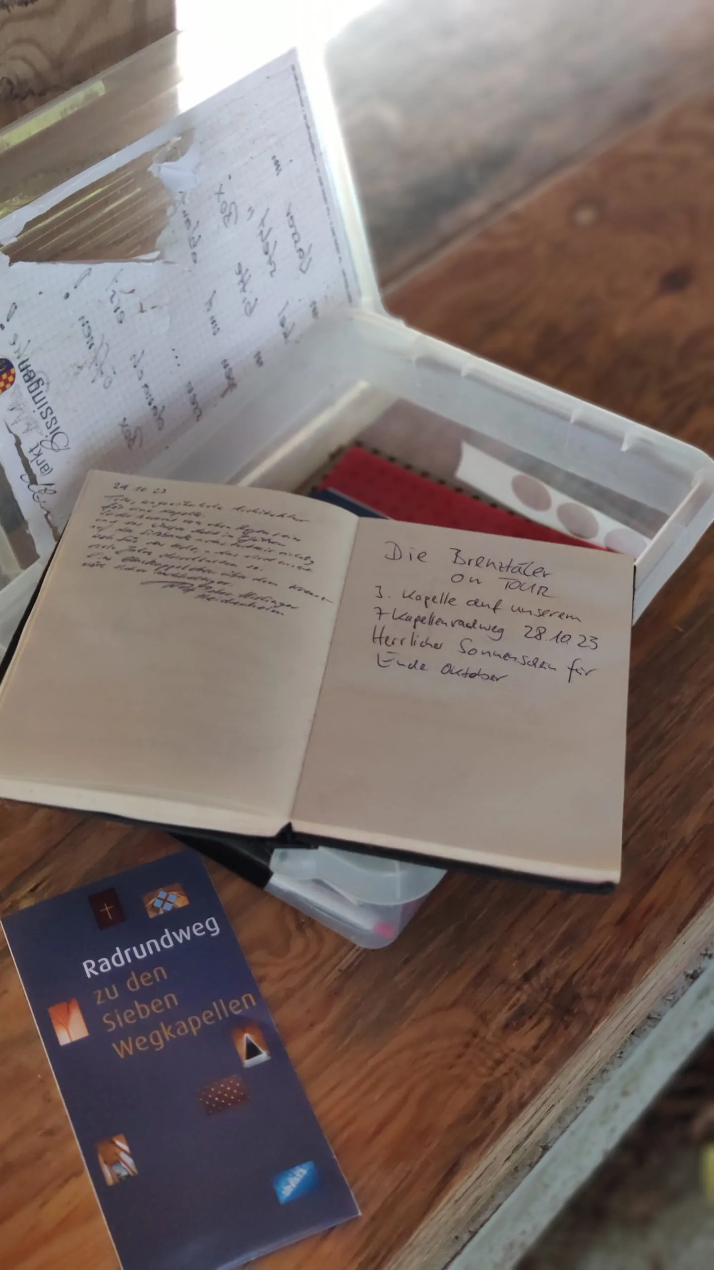 Gästebuch einer der sieben Kapellen