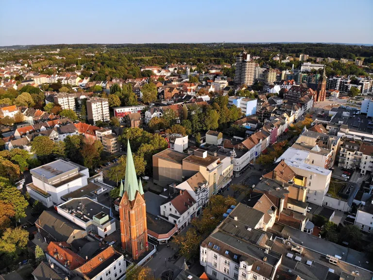 Stadt Herne von oben.
