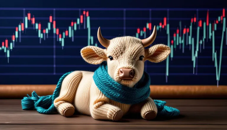 Konzept: Geldanlage f&uuml;r Kinder. Pl&uuml;schbulle mit Schal.