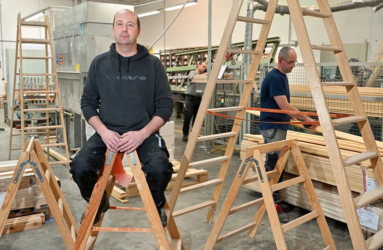 Roger D&auml;mmrich, Betriebsinhaber im Leitermacherdorf Wei&szlig;enborn