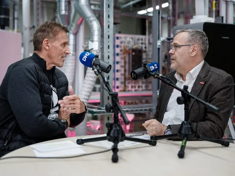 Ralf Moeller und Jörg Dittrich bei Podcast-Aufzeichnung