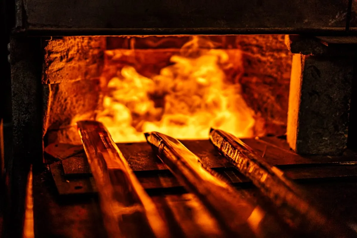 Glasstangen im Druckerofen