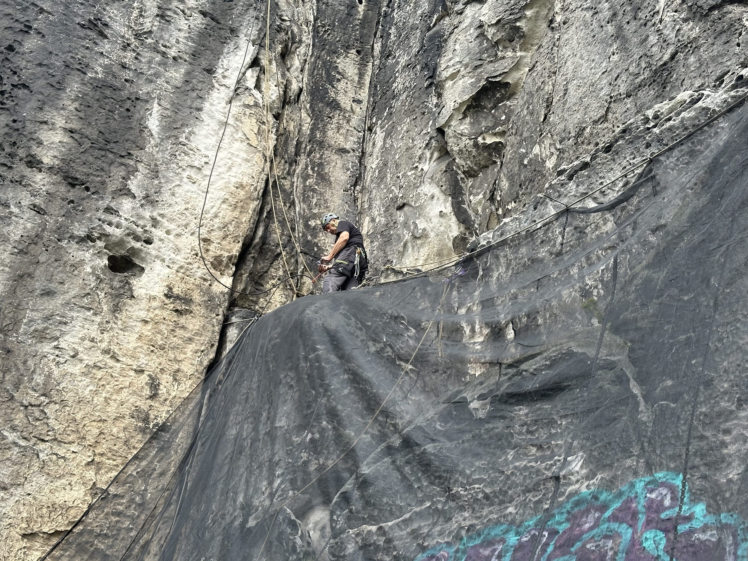 Sicherung der Baustelle im Sächsischen Sandsteingebirge