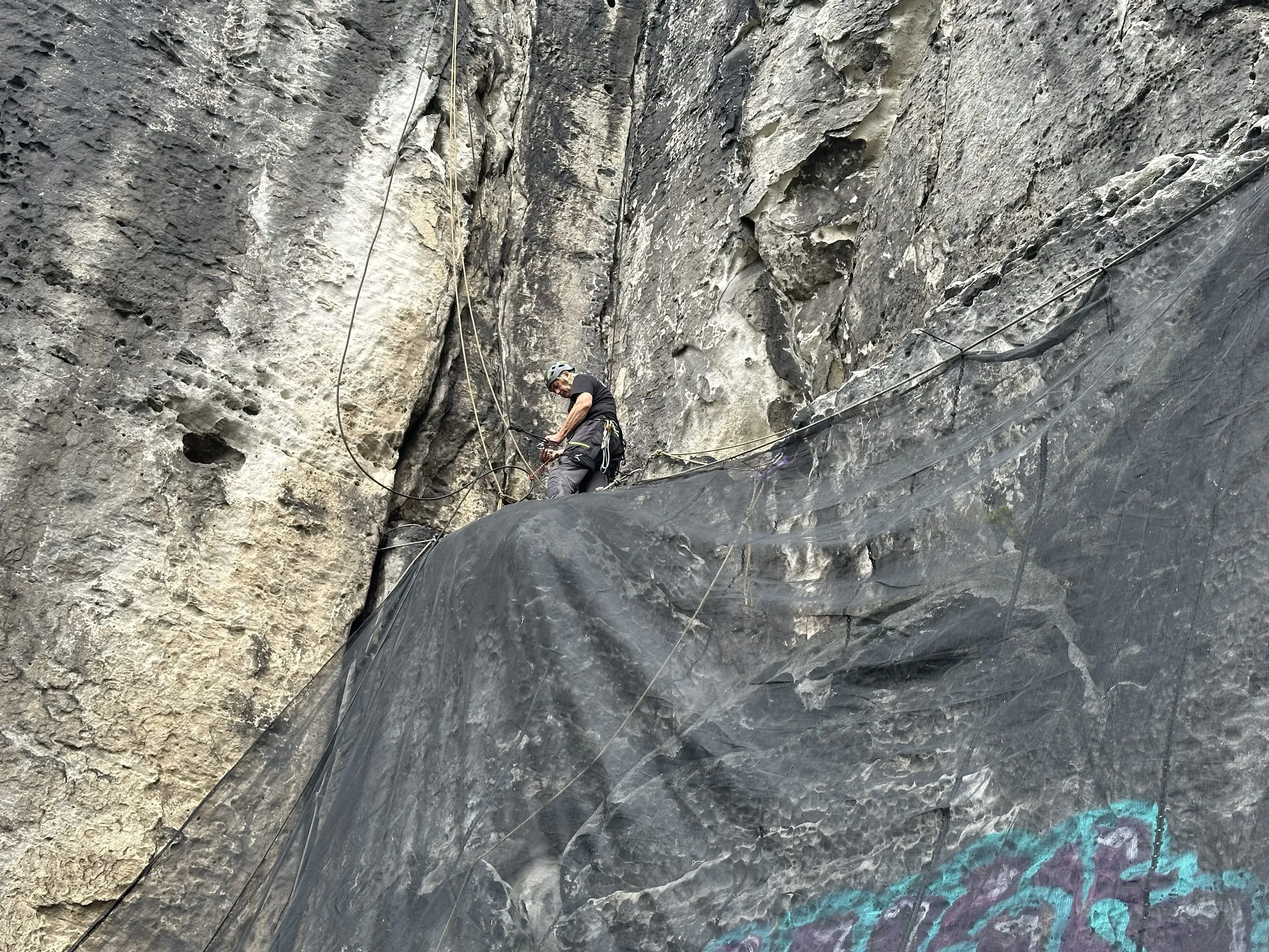 Sicherung der Baustelle im Sächsischen Sandsteingebirge