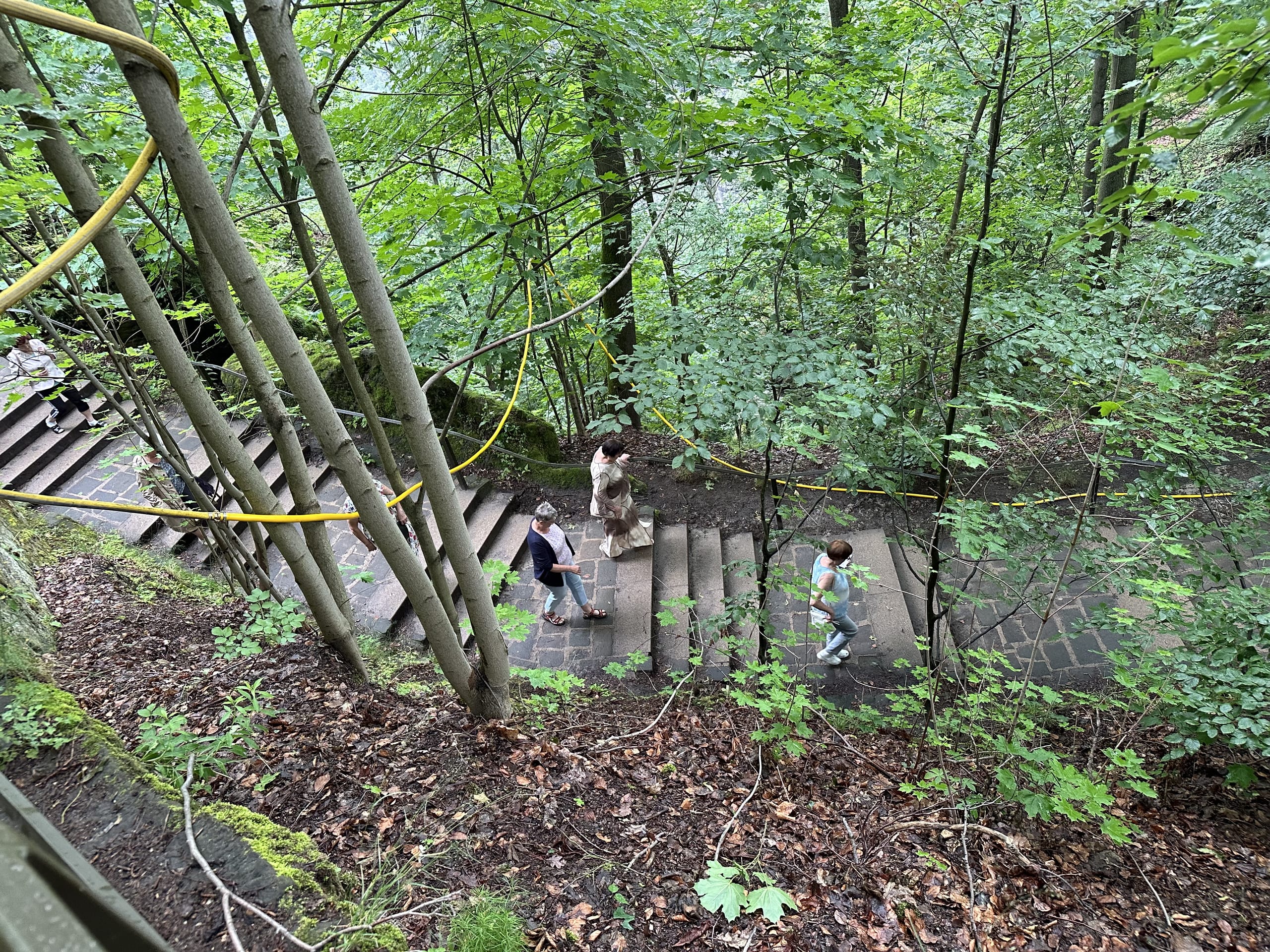 Wasserschläuche und Stromkabel