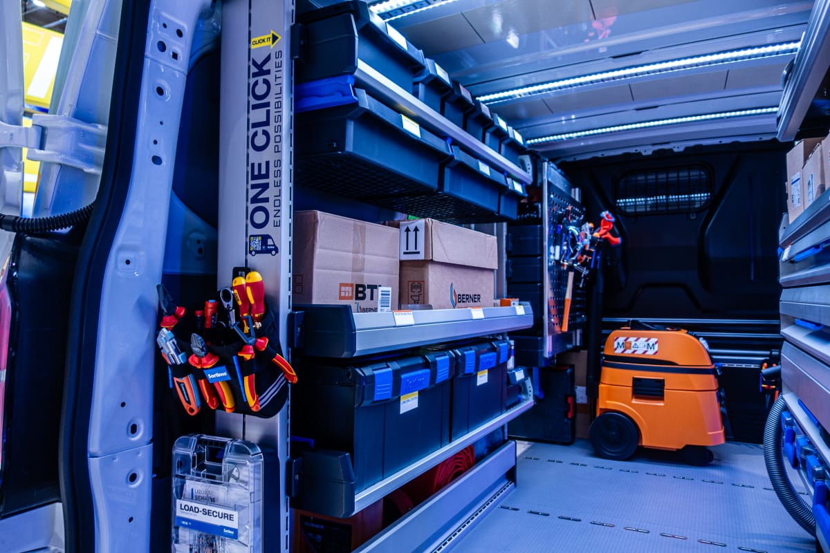 One-Click-System von Sortimo für VW Nutzfahrzeuge