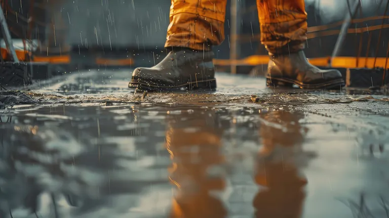 Rutschiger Boden auf Baustelle