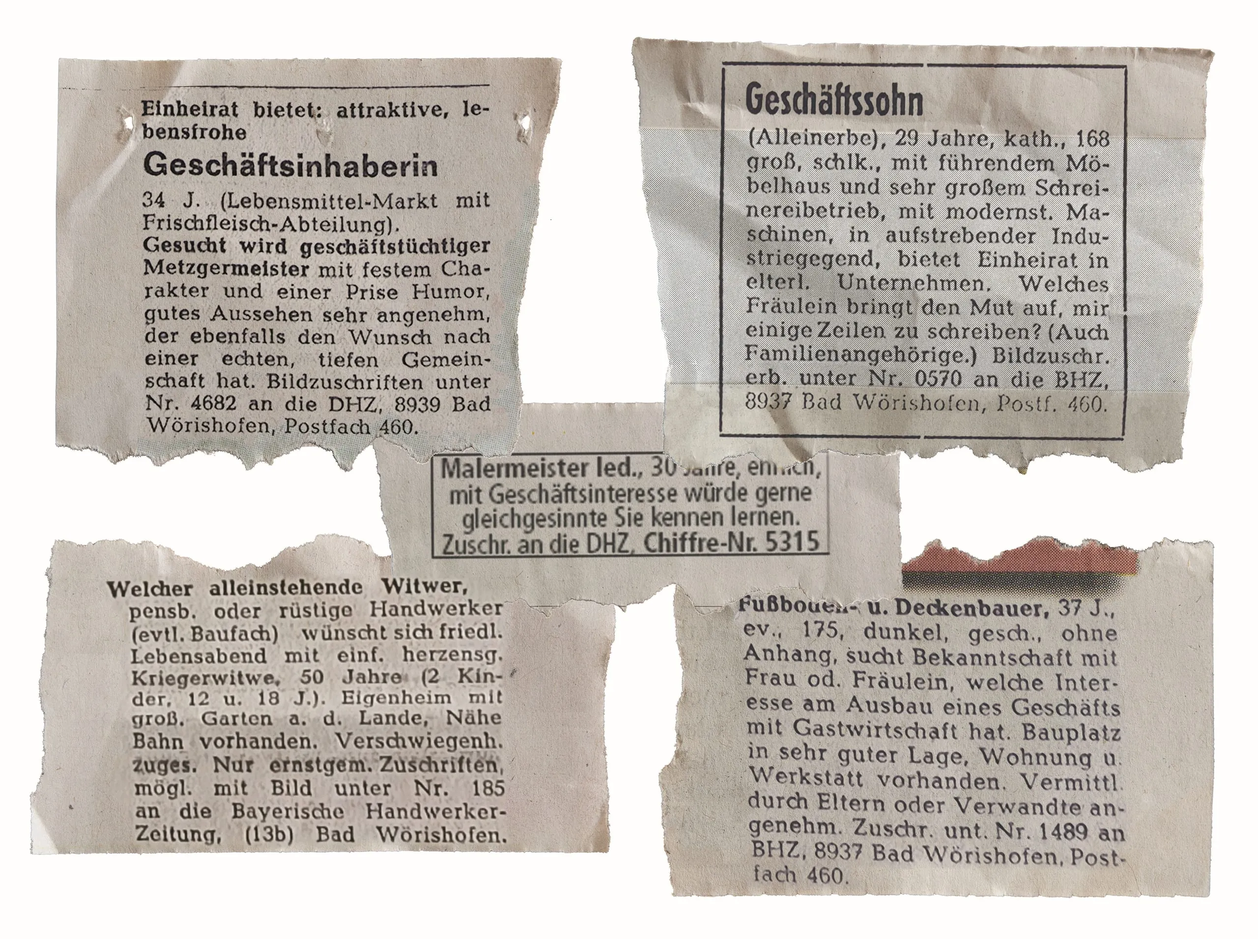 Kontaktanzeigen in der DHZ: Parship in Print