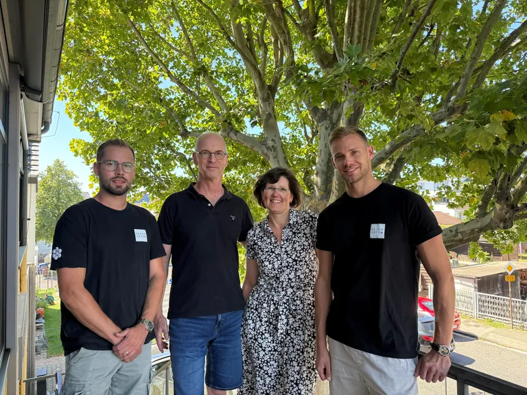 Dominic Dymala, Martin Schuchardt, Gabriele Schuchardt und Marc-Andr&eacute; Dymala (v.&thinsp;l.&thinsp;n.&thinsp;r.). 