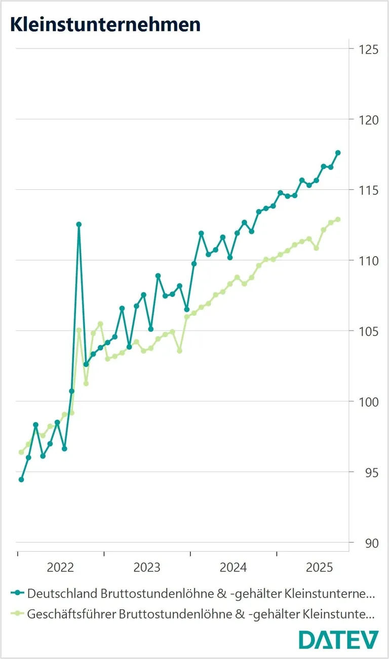 Datev eG, Entwicklung Geh&auml;lter Kleinstunternehmen